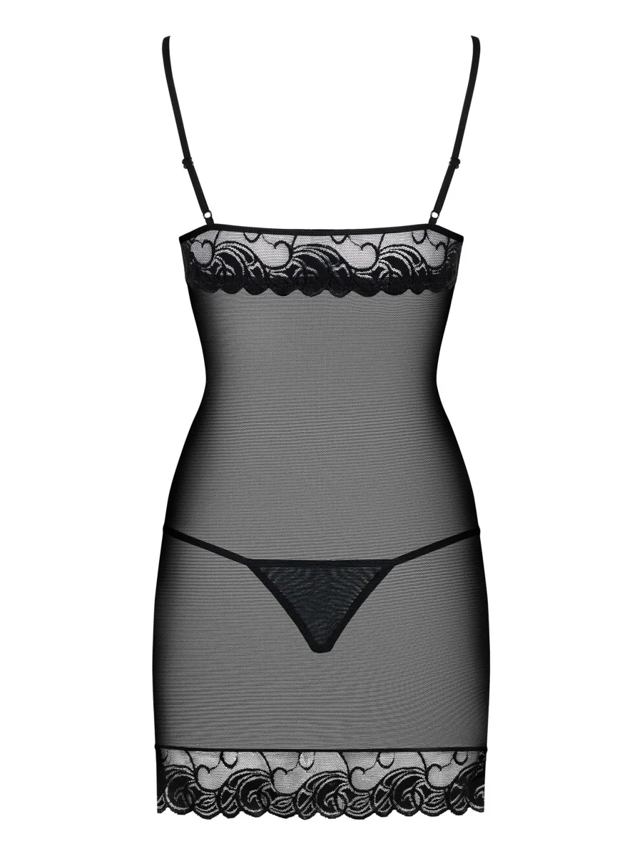 Obsessive Wonderia Erotisches transparentes Negligé-Set mit String