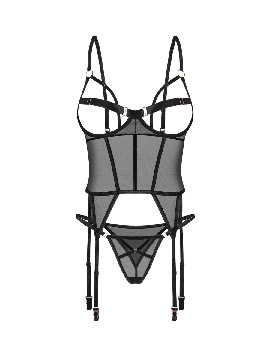 Black Corset Obsessive Euridia — Open Cup