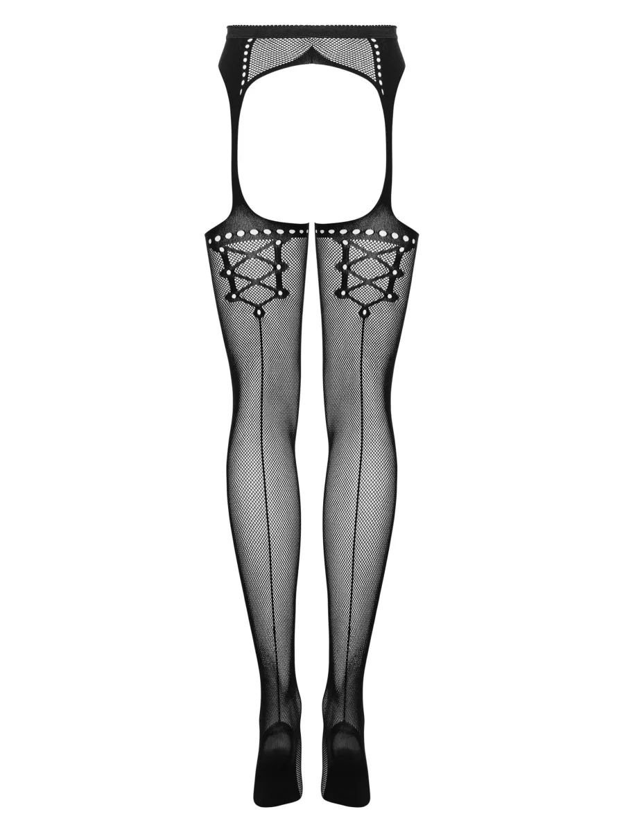 Black Fishnet Stockings Obsessive S314 — Open Crotch