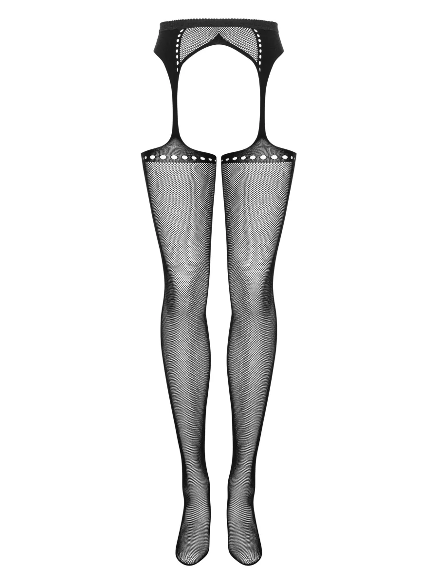 Black Fishnet Stockings Obsessive S314 — Open Crotch