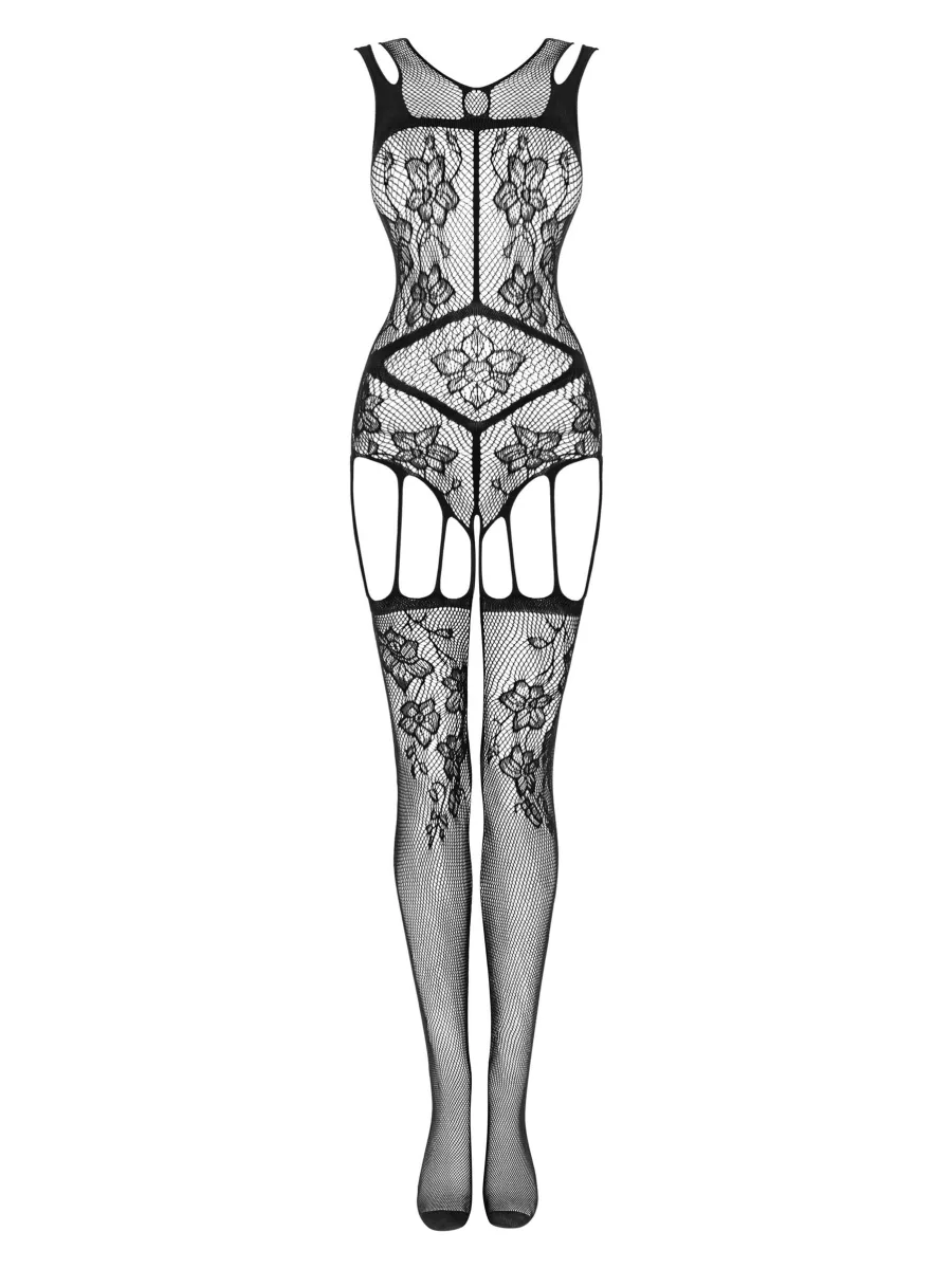 Black Floral Bodystocking Obsessive F239 — Sexy Teddy