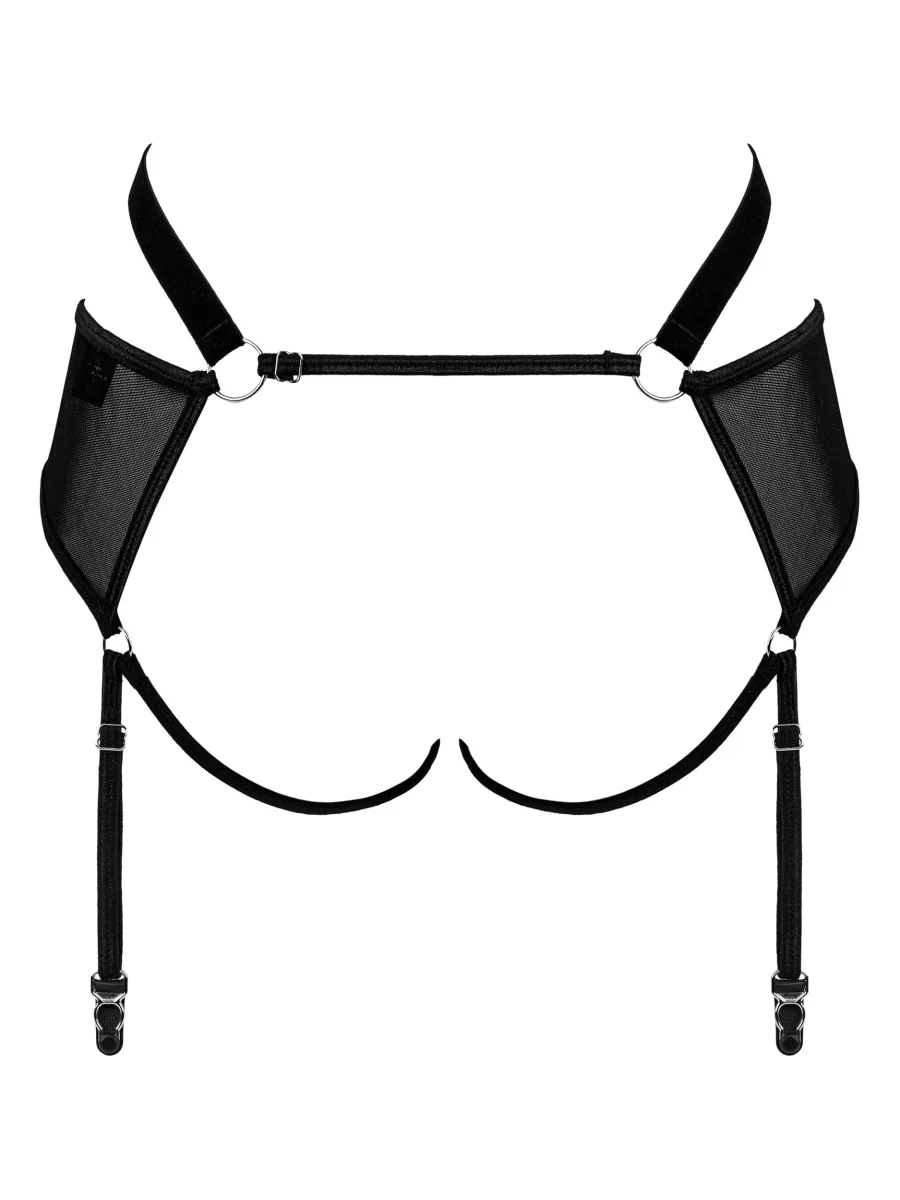 Black Garter Belt Obsessive Allunes — Animal Print