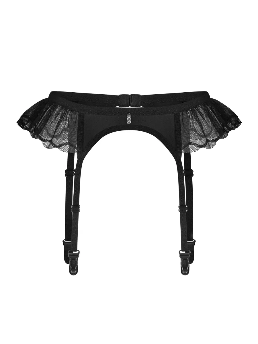 Black Garter Belt Obsessive Stelisa — Tulle Ruffle