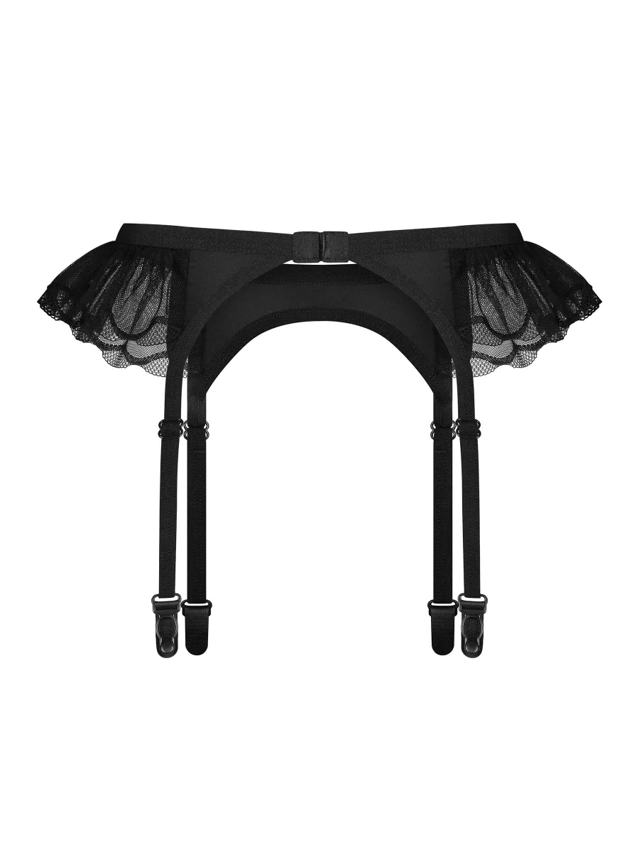 Black Garter Belt Obsessive Stelisa — Tulle Ruffle
