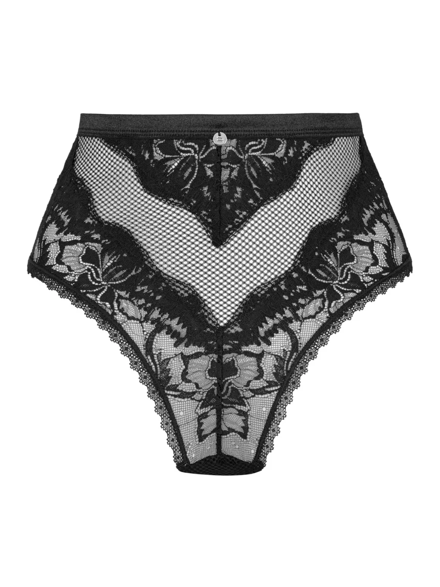 Black High-waisted Panties Obsessive Olvidia — Lace Underwear