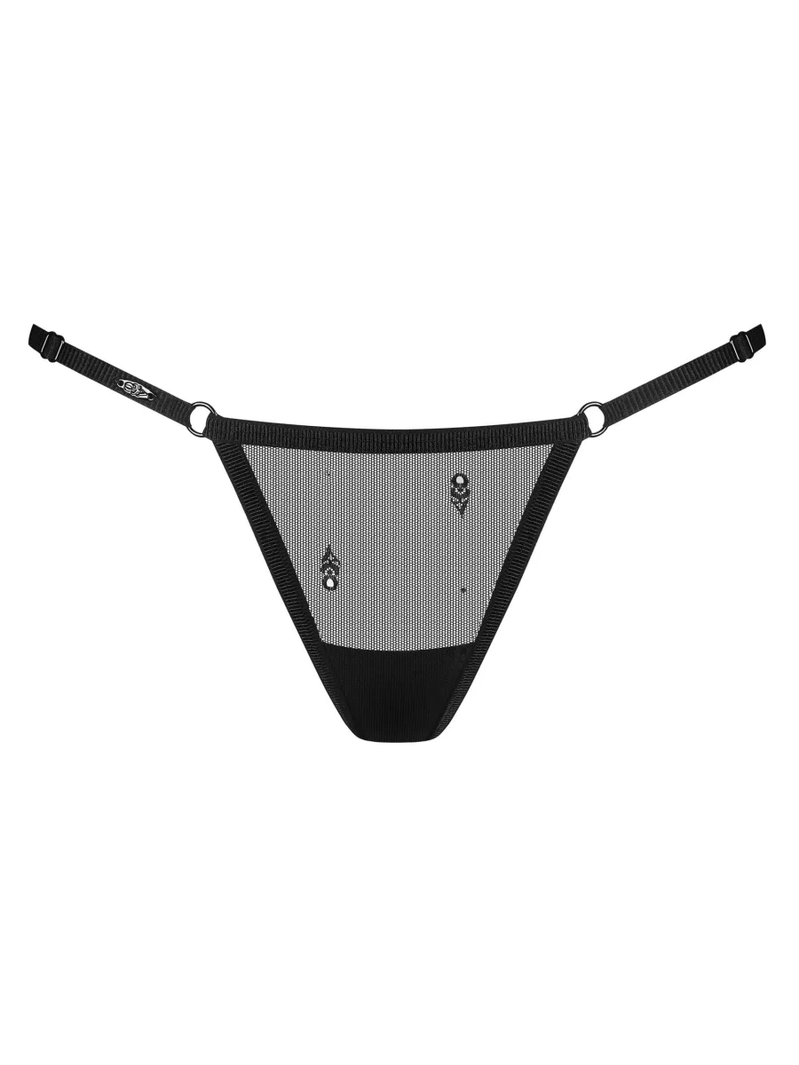 Schwarzer Jockstrap-Slip Obsessive Anniverse — Transparenter Netzstoff
