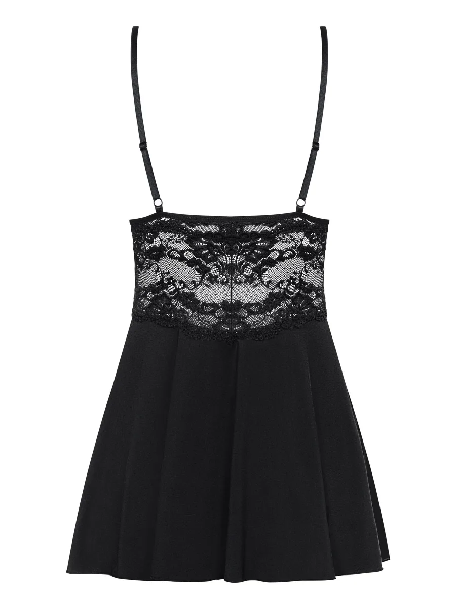 Black Lace Babydoll Obsessive 810-BAB-1 — Padded Cups