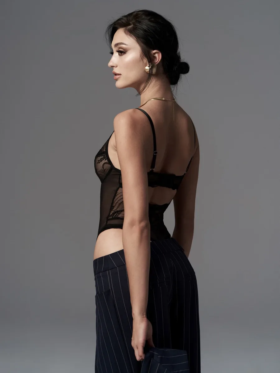 Black Lace Bodysuit Obsessive Exquisite Perisia — Open Access