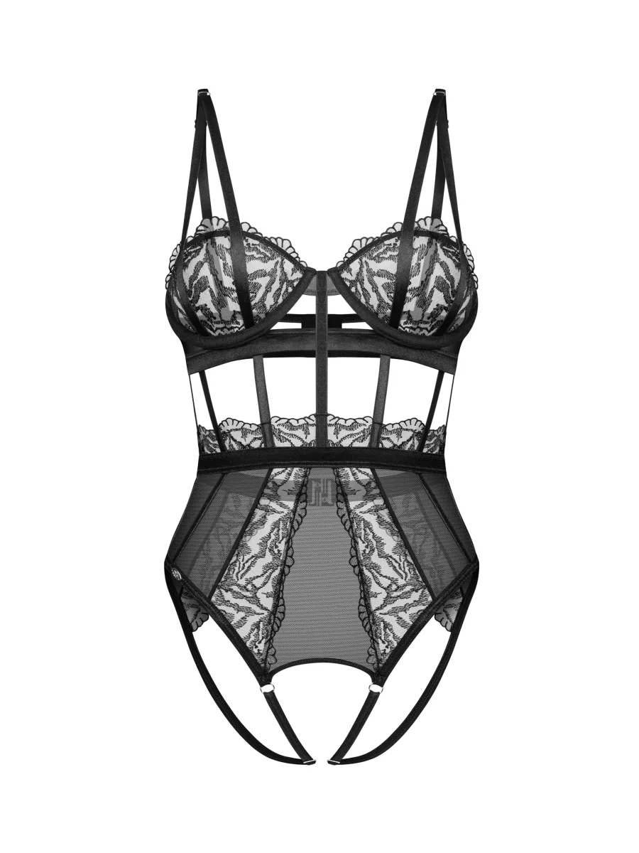 Body mit dekorativen Riemchen und offenem Schritt Obsessive Hersis