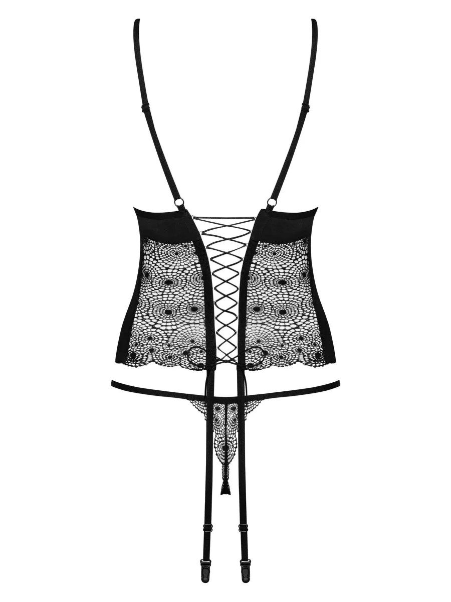 Black Lace Corset Obsessive Sharlotte — Underwired Set