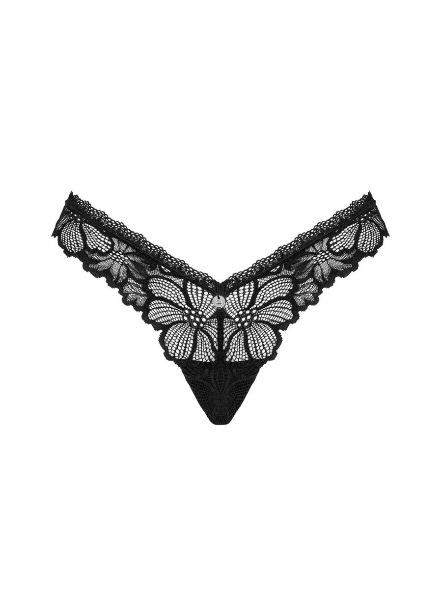Black Lace Panties Obsessive Serafia — Floral Detail