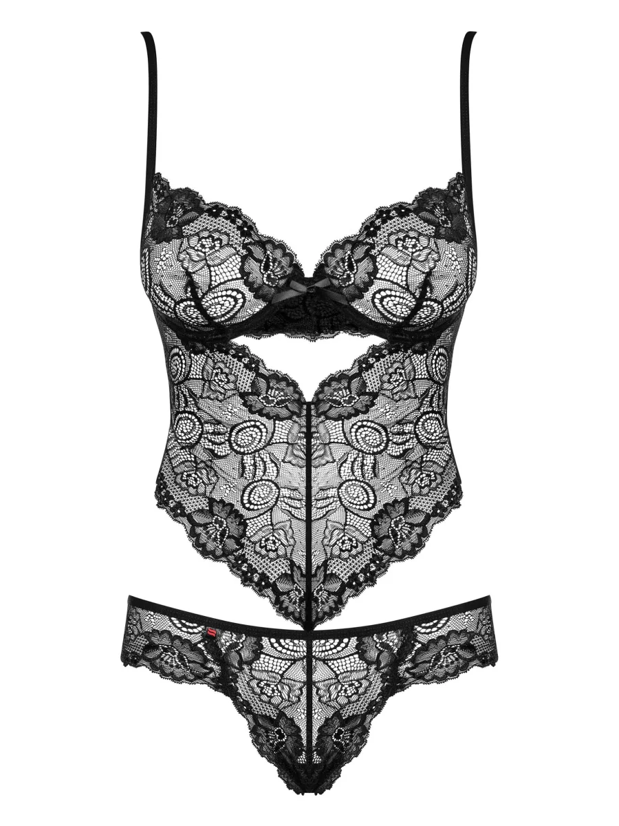 Obsessive Alluria Reizvoller Spitzen-Body mit Schnürung