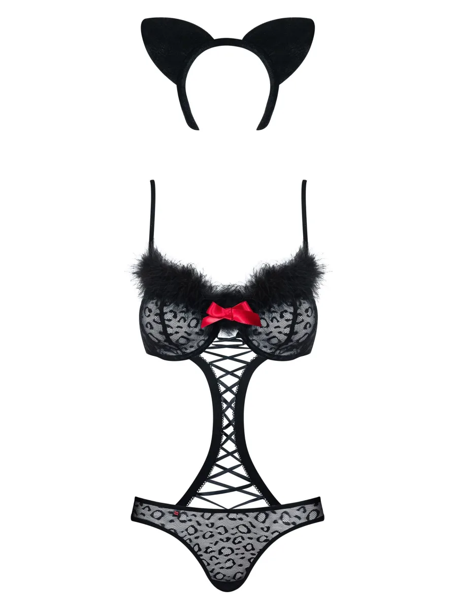 Black Leopard Bodysuit Obsessive Gepardina — Kitty Set