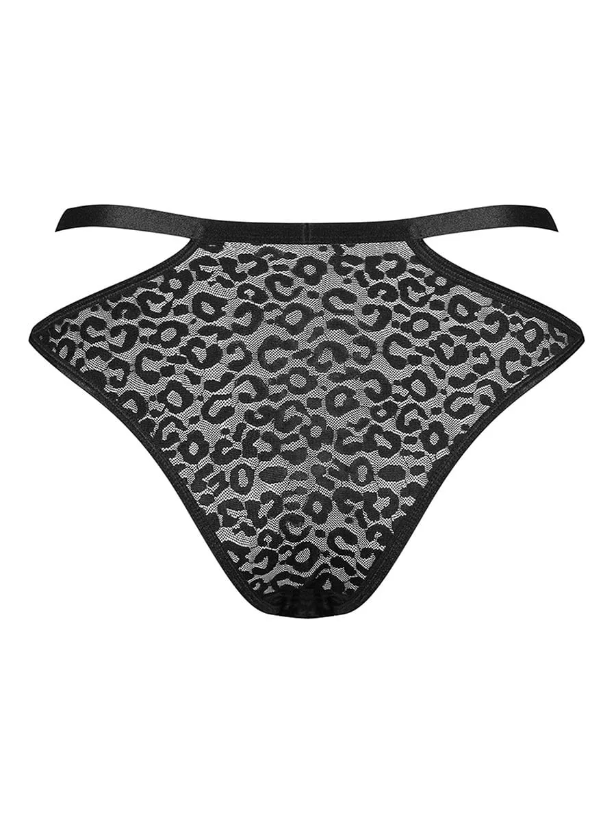 Black Leopard Panties Obsessive Bagirela — Strappy Design