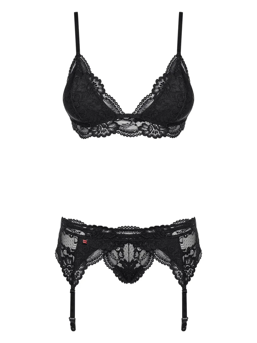 Black Lingerie Set Obsessive 810 — Three Piece
