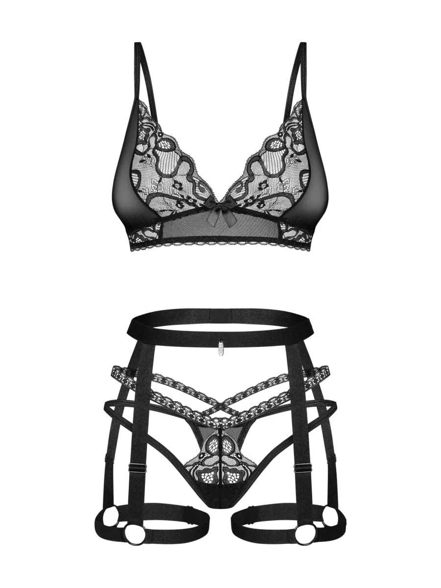 Obsessive Blomentis Verführerisches 3-teiliges Dessous-Set