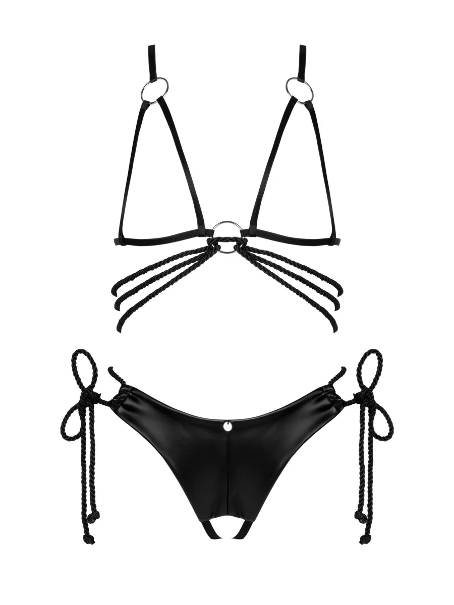 Black Lingerie Set Obsessive Cordellis — Cupless