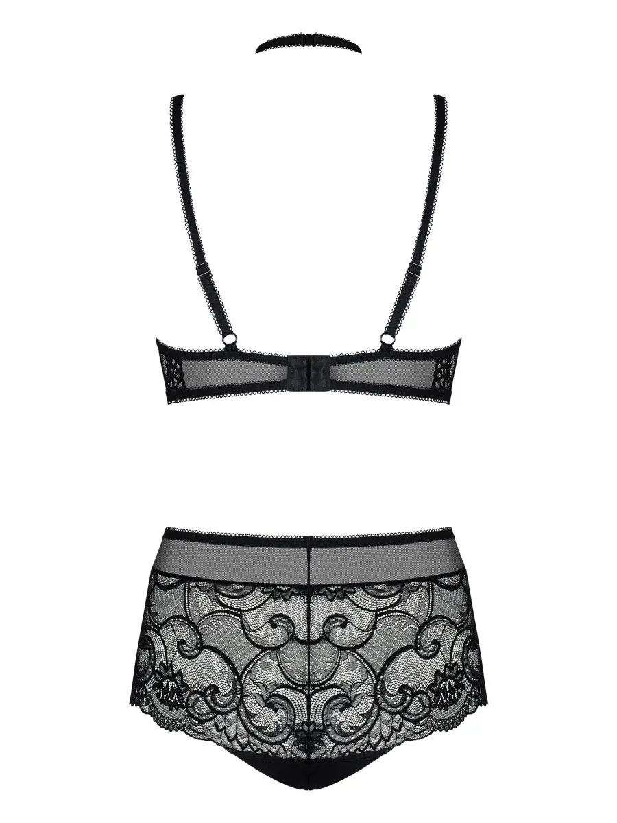 Black Lingerie Set Obsessive Elizenes — Choker Detail