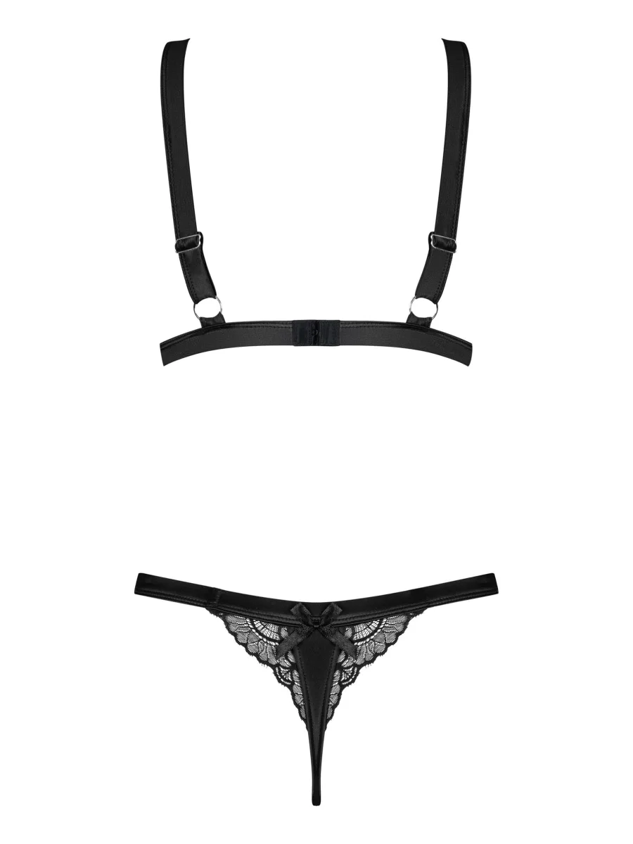Black Lingerie Set Obsessive Eloissa — Lace Trim