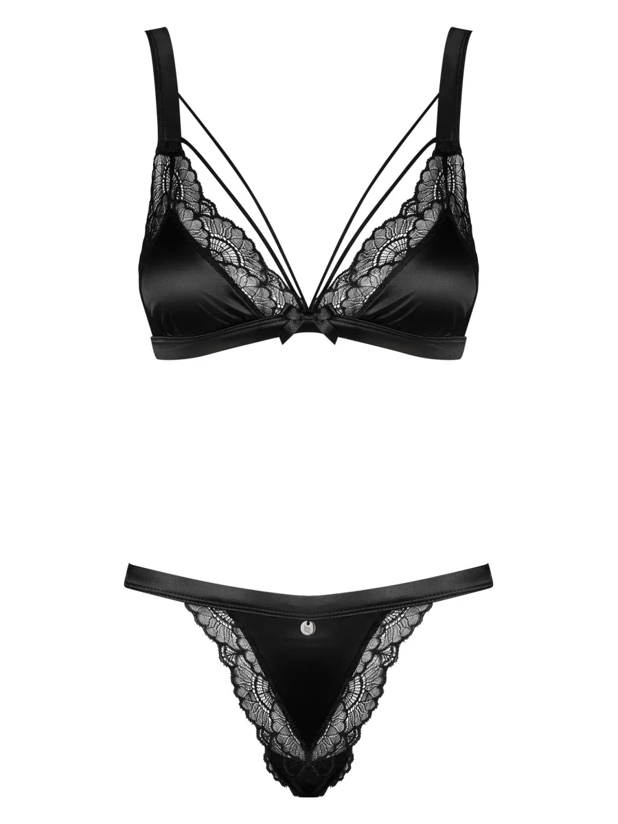 Black Lingerie Set Obsessive Eloissa — Lace Trim
