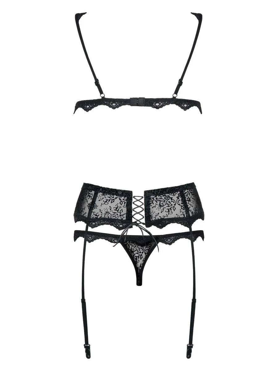 Black Lingerie Set Obsessive Emperita — Lace