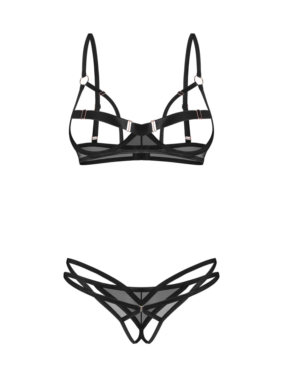 Black Lingerie Set Obsessive Euridia — Open Design