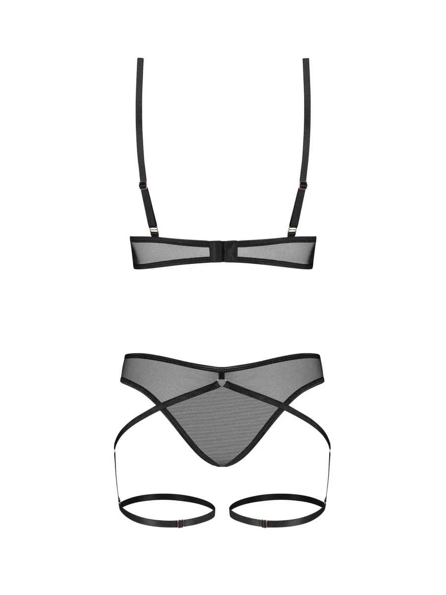 Black Lingerie Set Obsessive Euridia — Strappy Bra