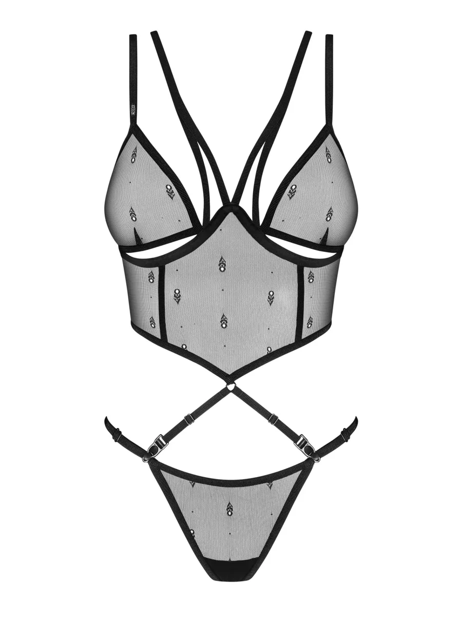 Schwarzes Dessous-Set Obsessive Anniverse — Cut-Out-Stil