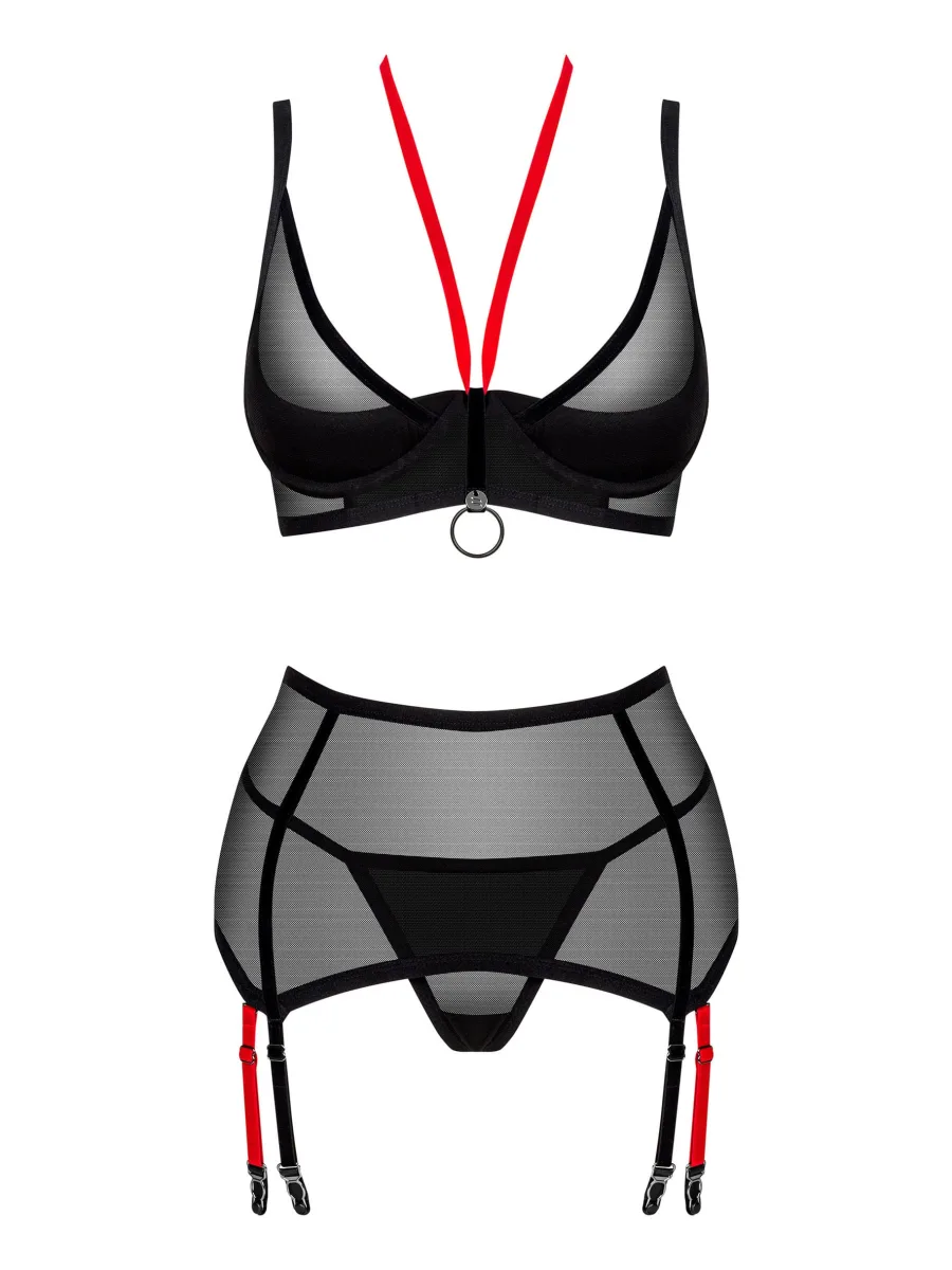 Black Lingerie Set Obsessive Glandez — 3-Piece Set