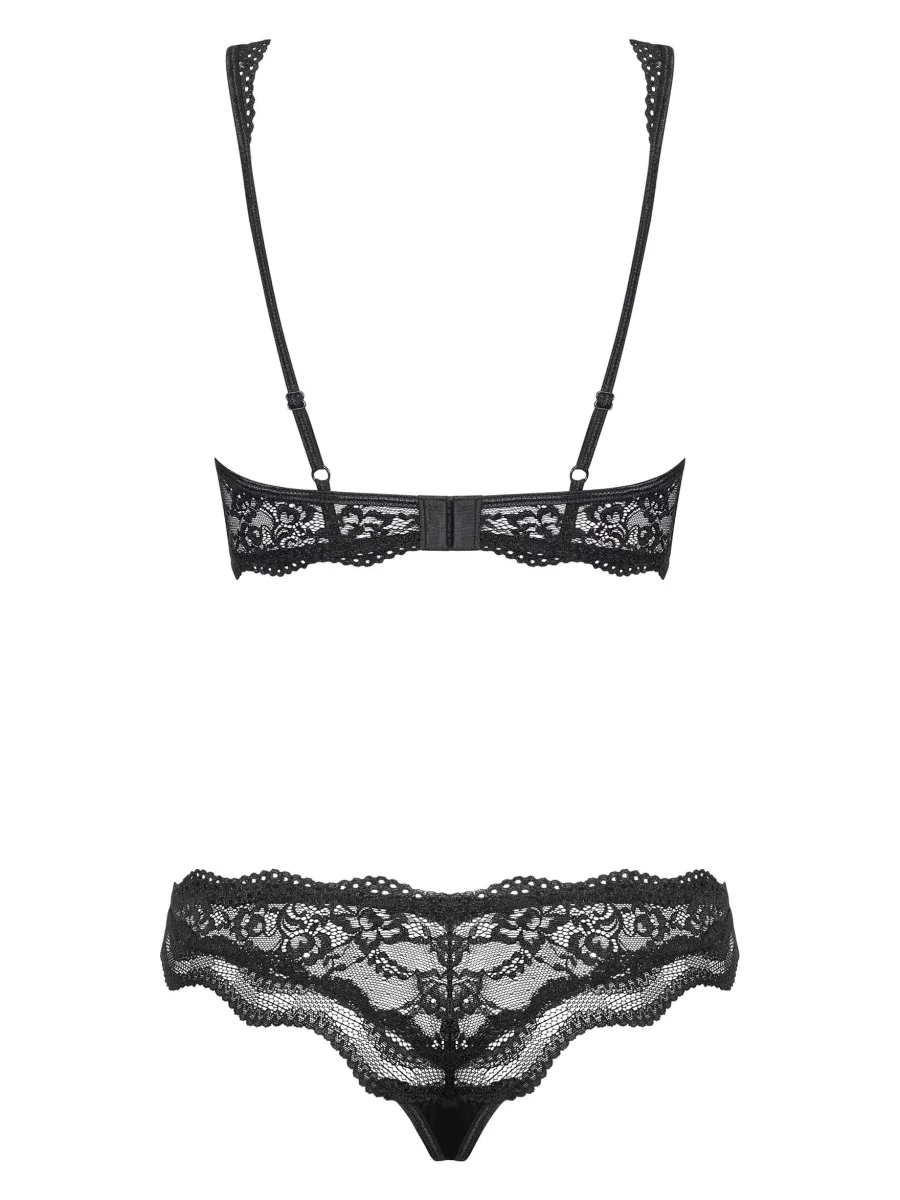 Black Lingerie Set Obsessive Luvae — Lace Bra