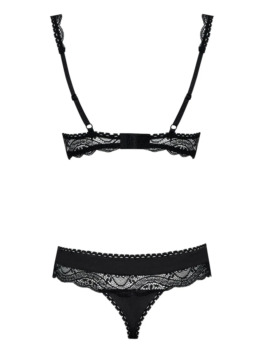 Black Lingerie Set Obsessive Miamor — Lace Cupless Bra