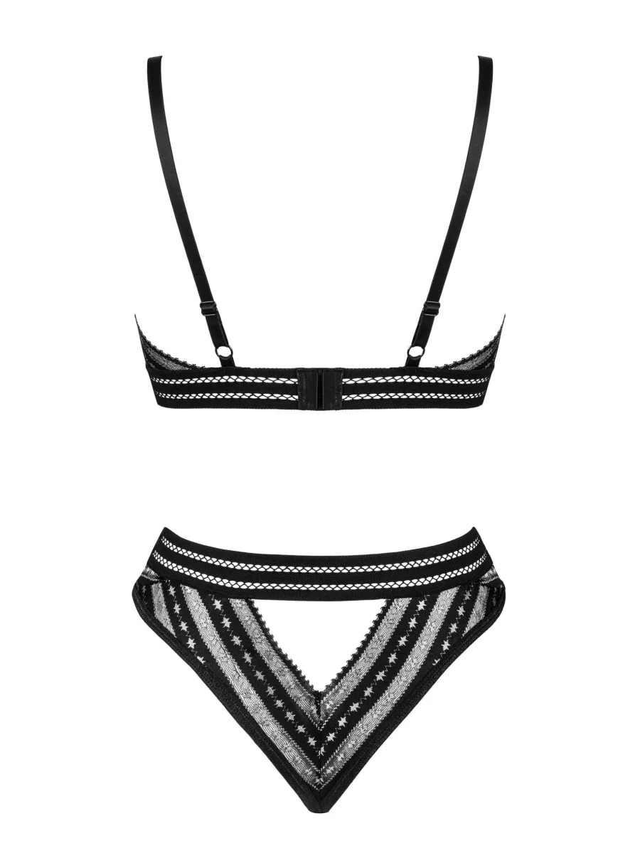 Black Lingerie Set Obsessive Natilya — Sheer Bralette