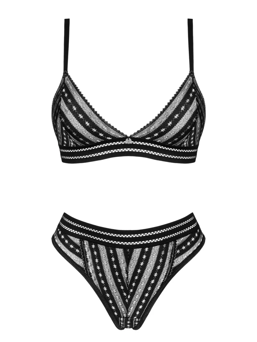 Black Lingerie Set Obsessive Natilya — Sheer Bralette