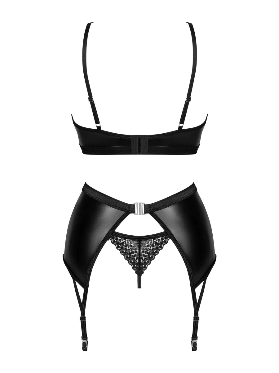 Black Lingerie Set Obsessive Norides — Zipper Detail