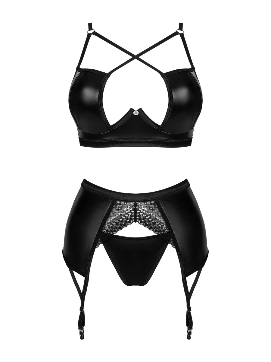 Black Lingerie Set Obsessive Norides — Zipper Detail