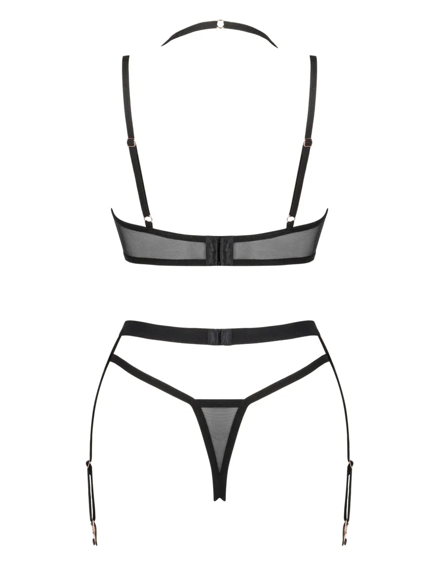 Black Lingerie Set Obsessive Selinne — 3-Piece