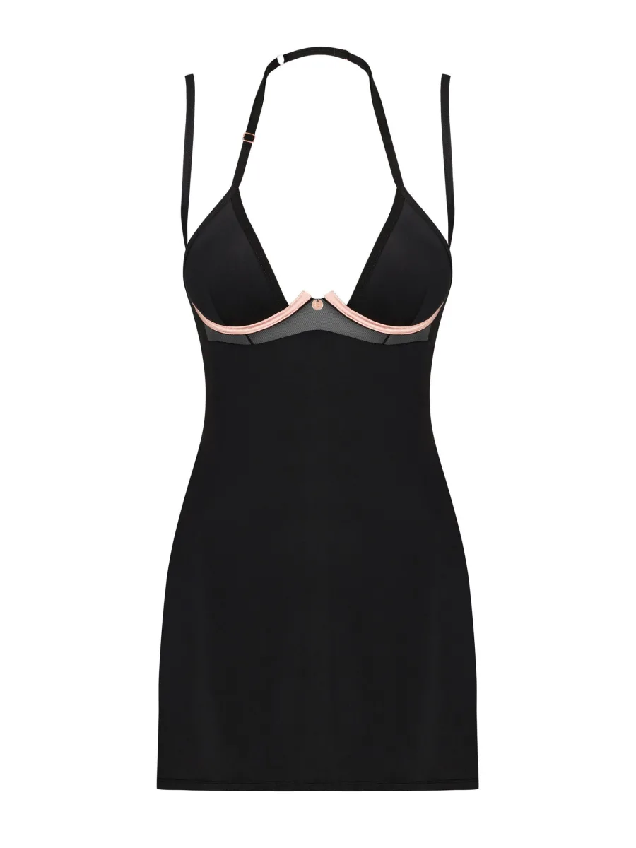 Black Lingerie Set Obsessive Selinne — Chemise Set