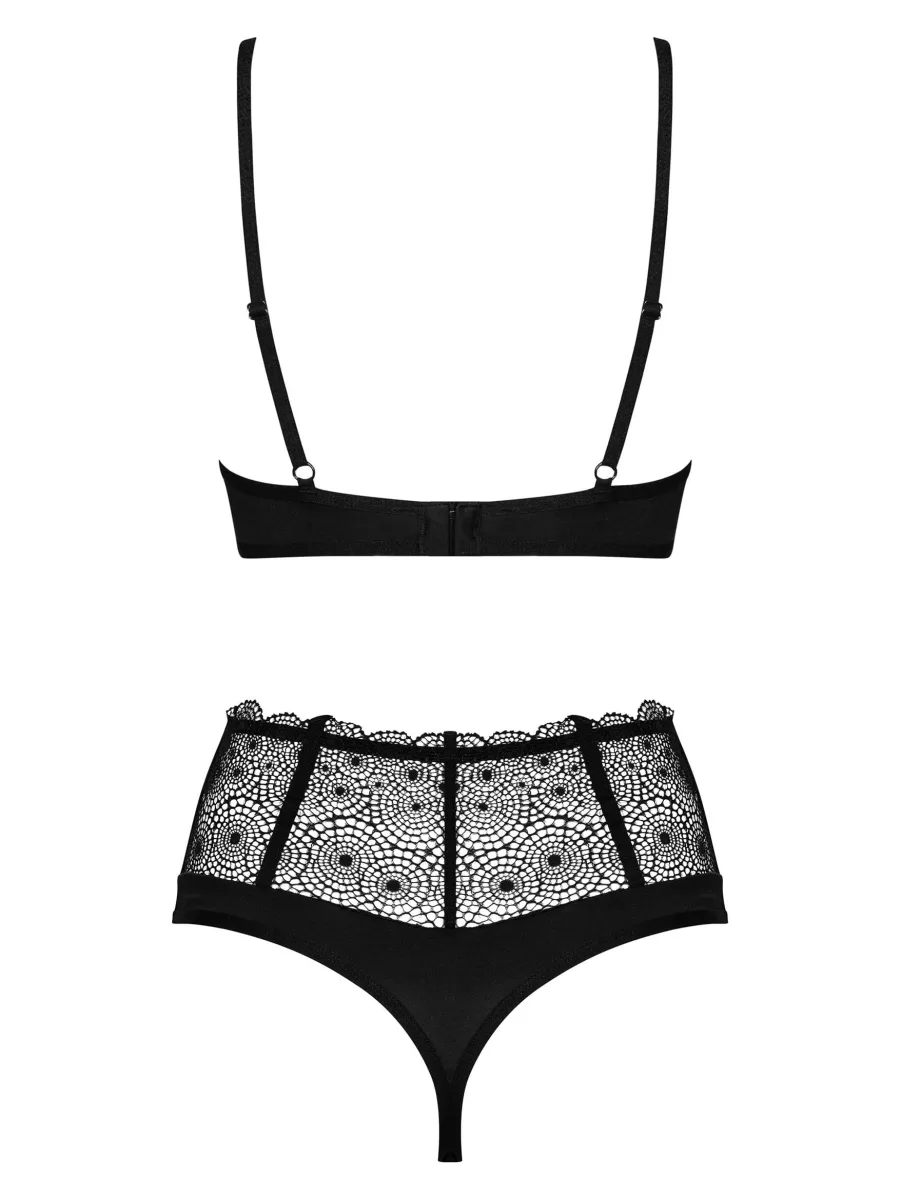 Black Lingerie Set Obsessive Sharlotte — High Waisted