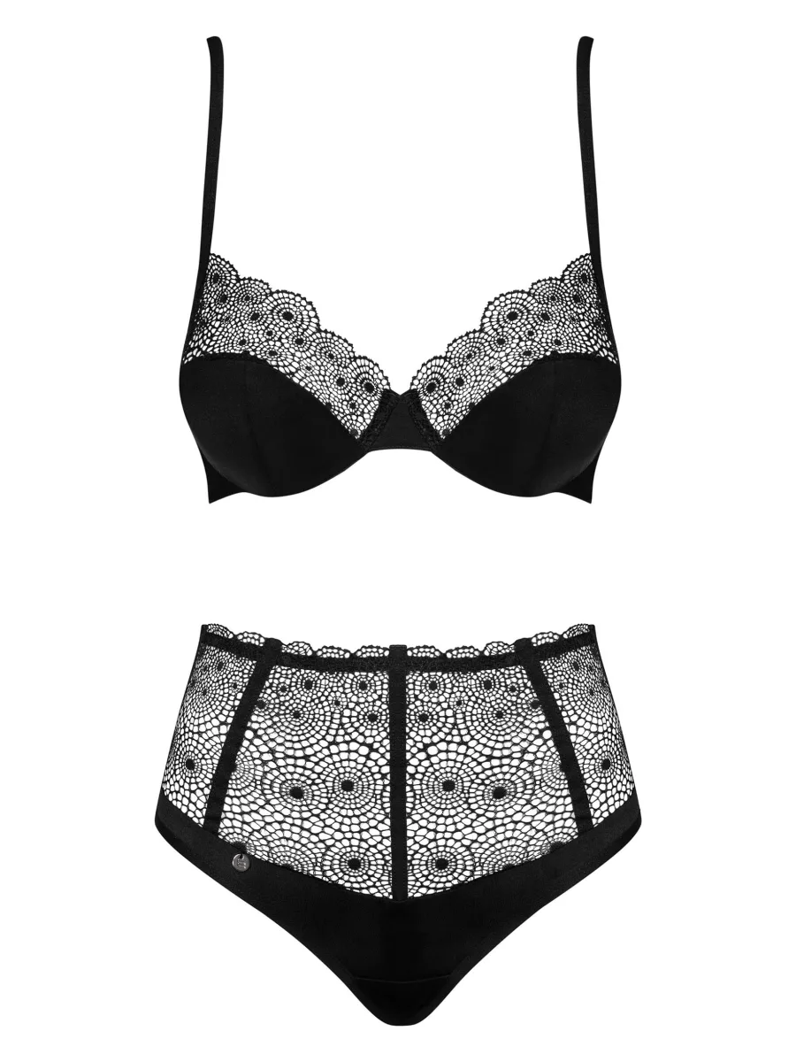 Black Lingerie Set Obsessive Sharlotte — High Waisted