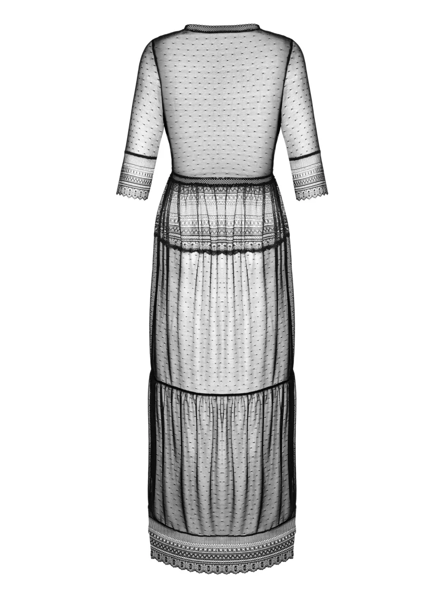 Black Maxi Robe Obsessive Estiqua — Lace