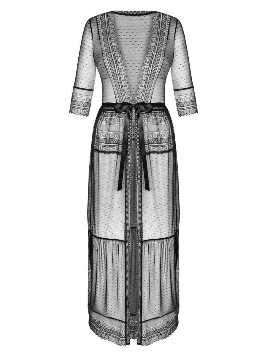Black Maxi Robe Obsessive Estiqua — Lace