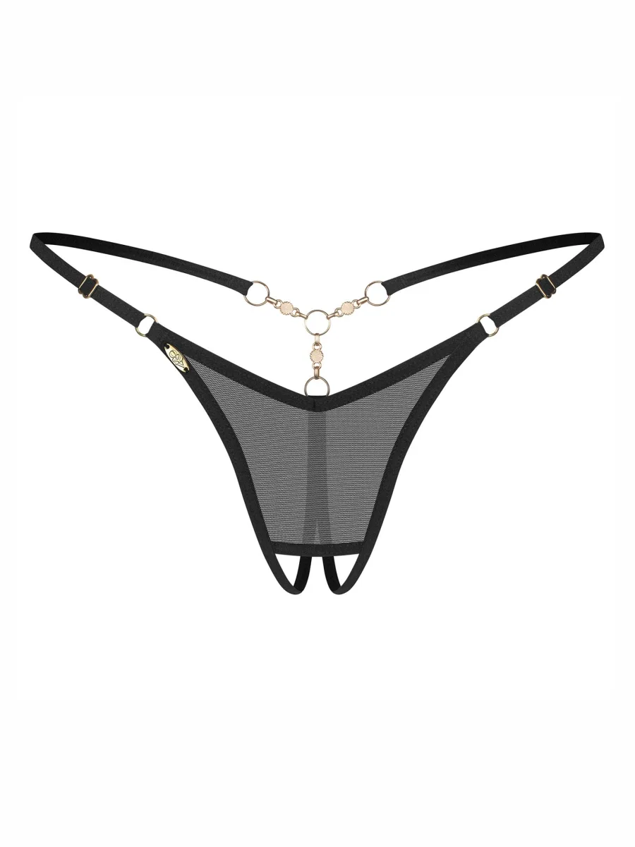 Black Mesh Crotchless Thong Obsessive Oxaria