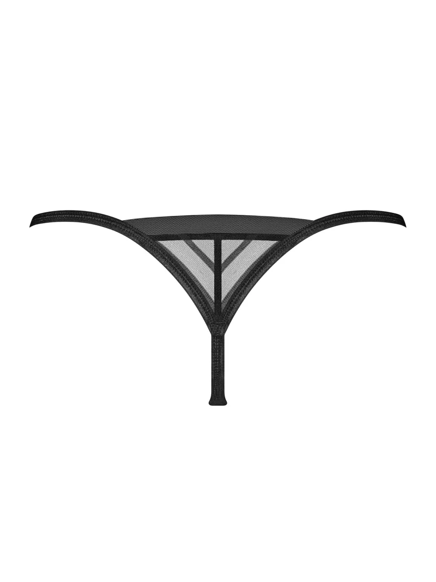 Black Mesh Thong Obsessive Exquisite Lune Bellis — Graphic Stripes