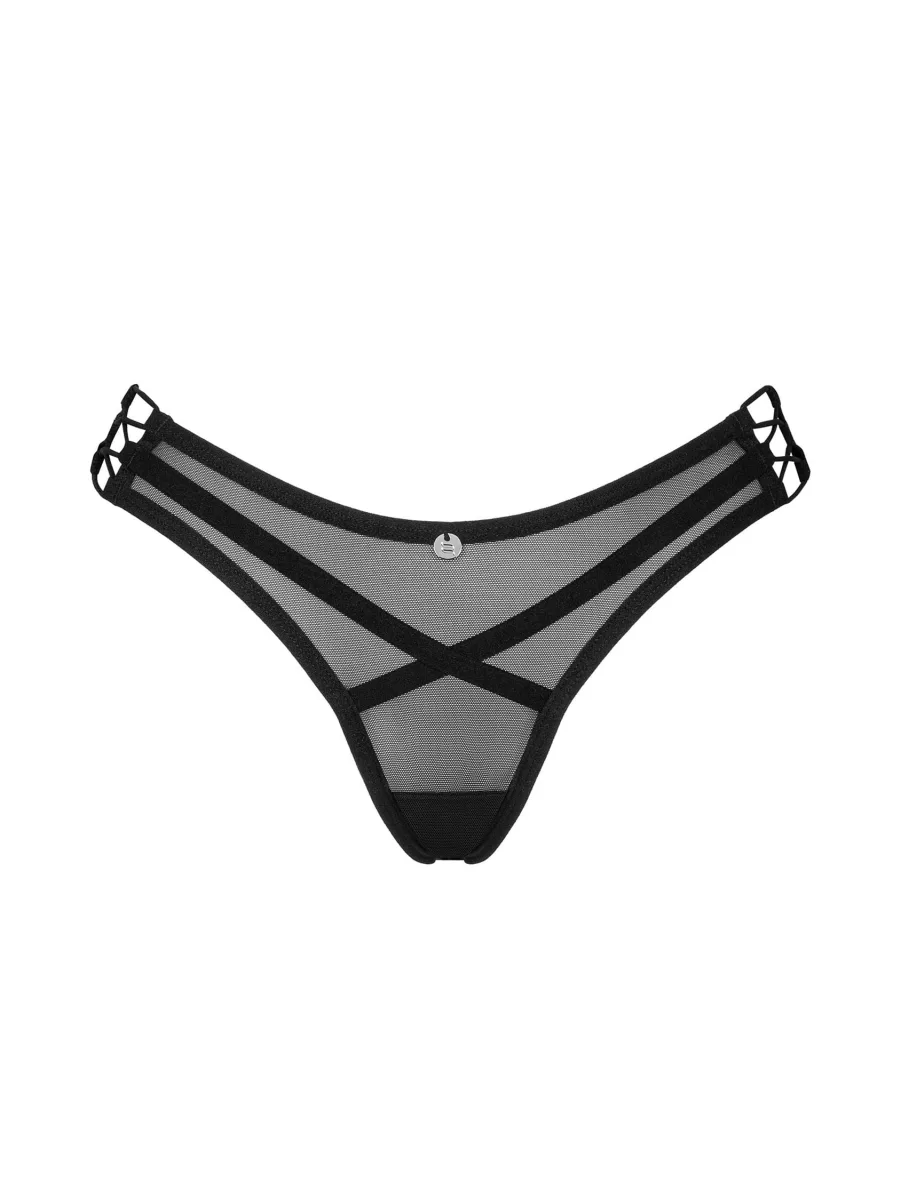 Black Mesh Thong Obsessive Roxelia — Sheer Detail