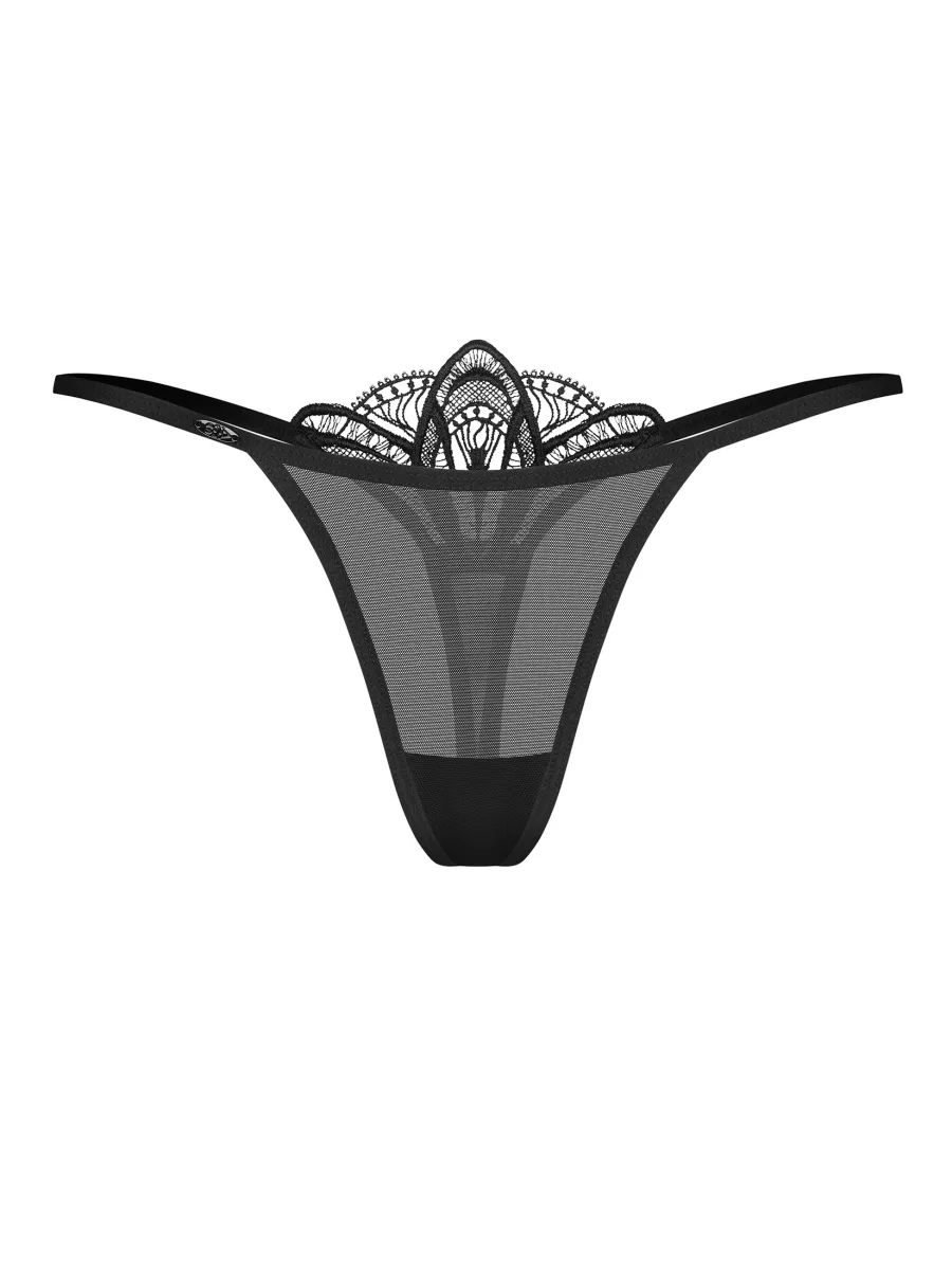 Black Mesh Thong With Lace Back Obsessive Ezmee