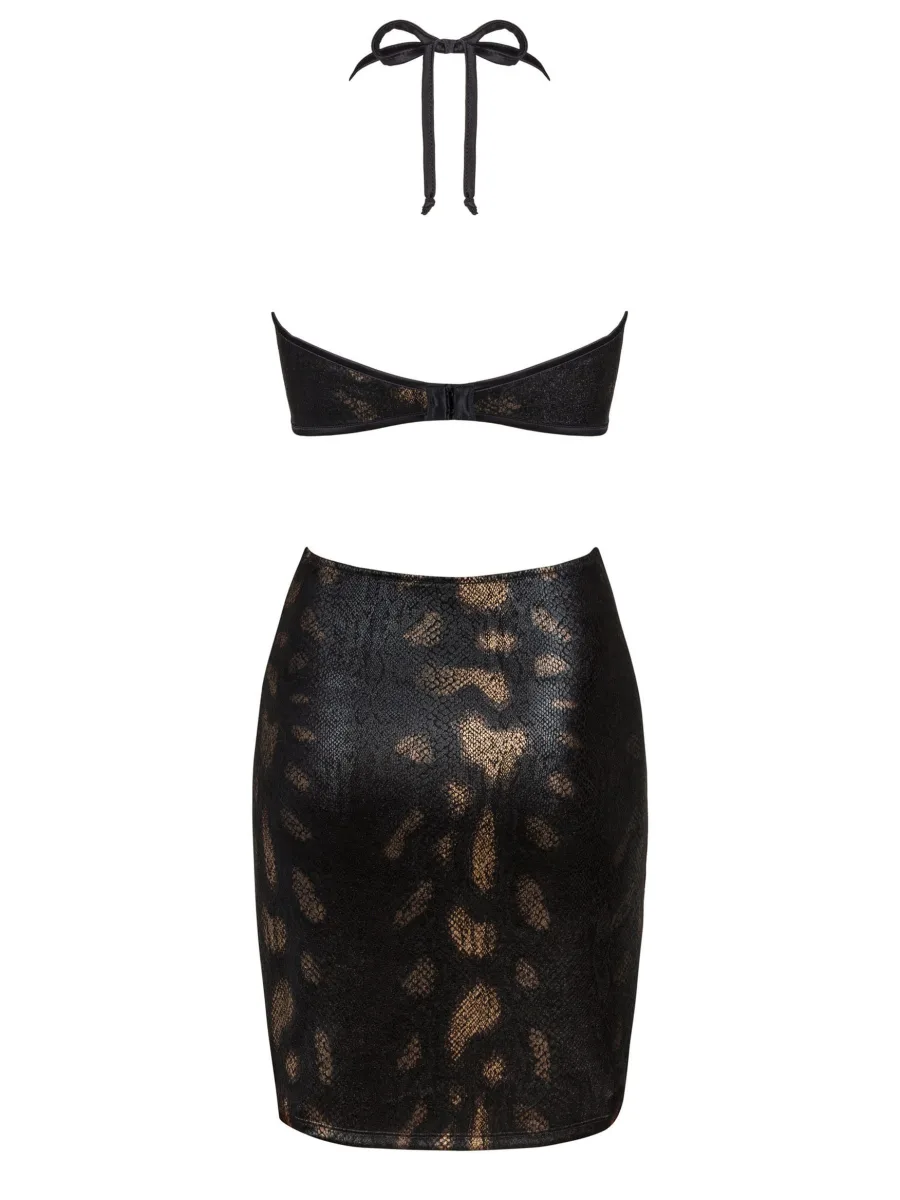 Black Mini Dress Obsessive Vivianty — Snake Print