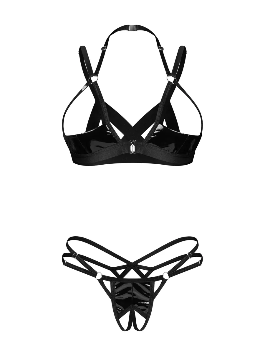 Black Set Obsessive Keira Lise — Open Bra