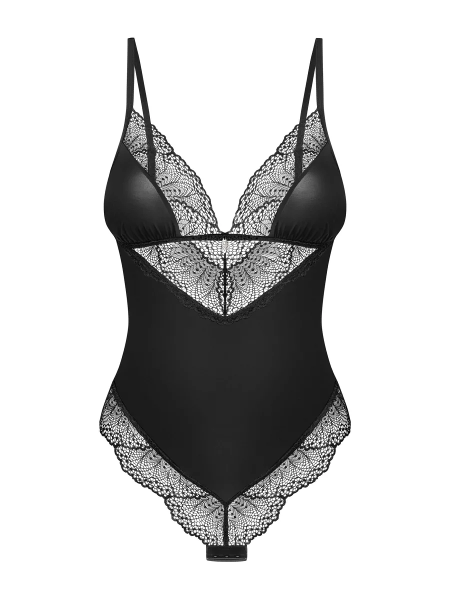 Black Teddy Obsessive Lobellis — Elegant Lace Bodysuit