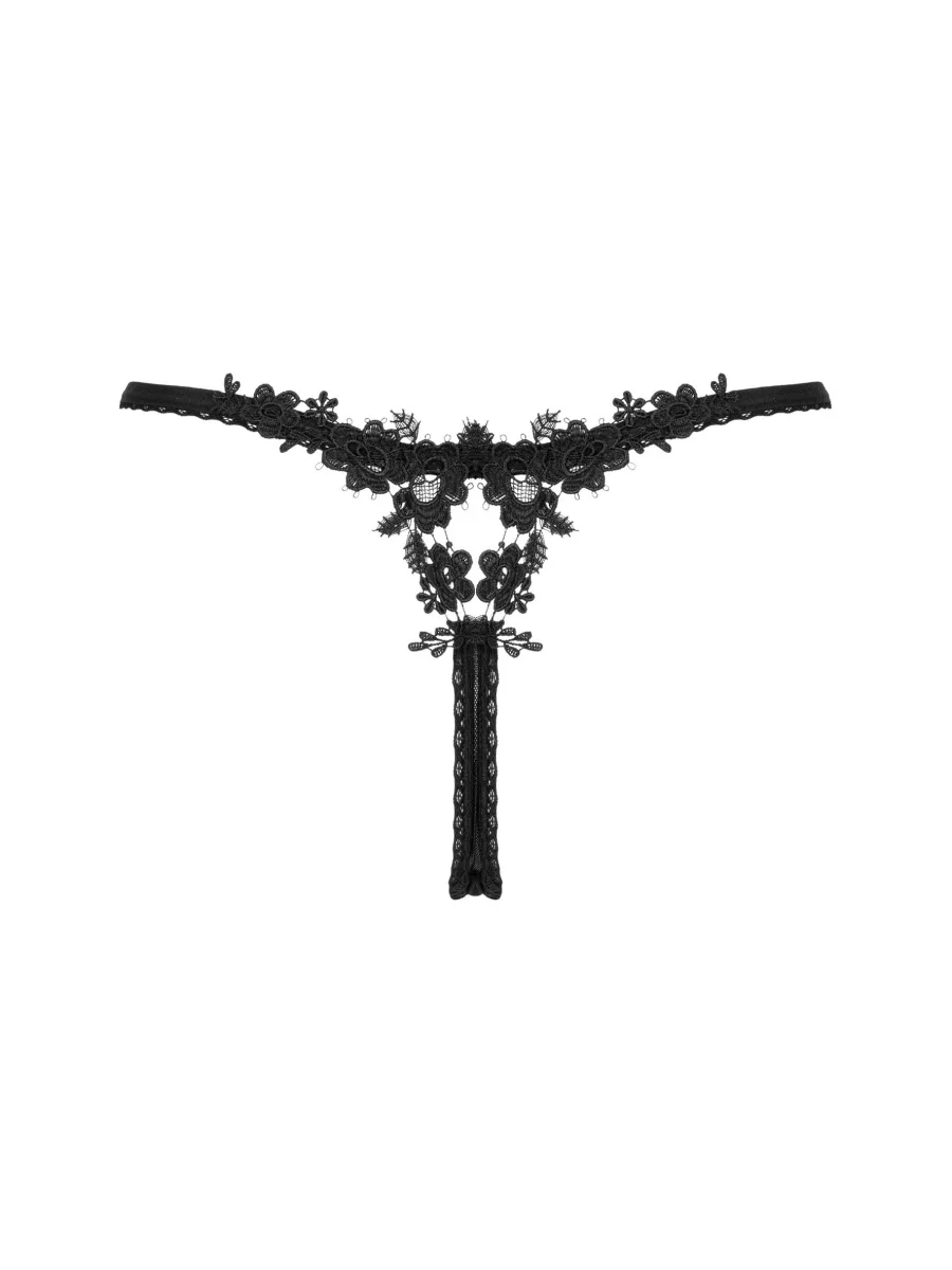 Black Thong Obsessive Celia Noir — Transparent Mesh