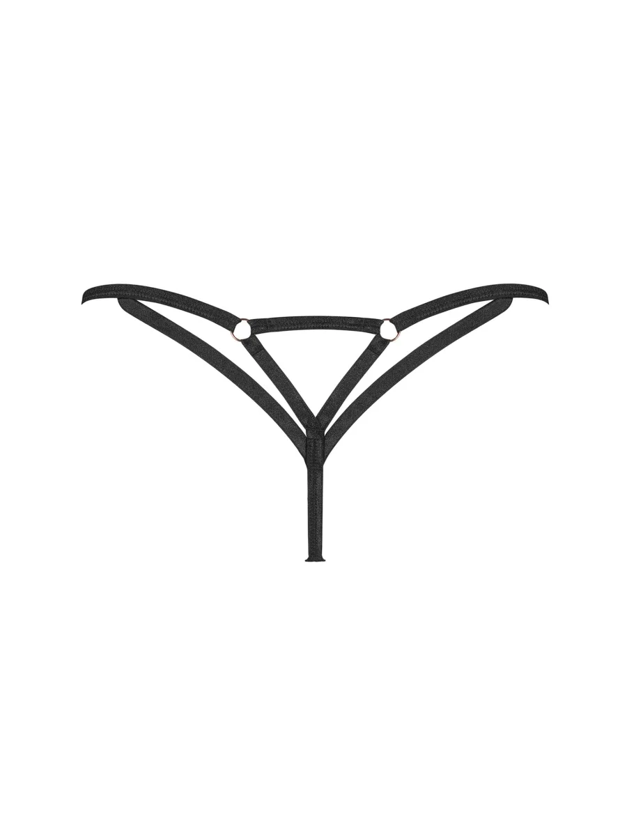 Black Thong Obsessive Euridia — Geometric Straps